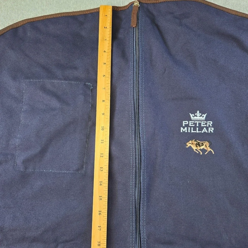 Peter Millar Garment Bag Blue 39in Canvas Soft Case Clothing Compartment